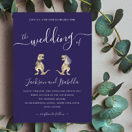 Dinosaurus Bruiloft T-Rex Bruid en bruidegom Kaart