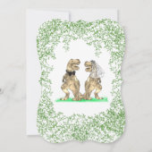 Dinosaurus Bruiloft T-Rex Bruid en bruidegom Save The Date (Achterkant)