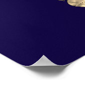 Dinosaurus Bruiloft Welkom Navyblauw Roze Poster (Hoek)