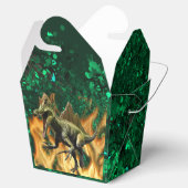 Dinosaurus brullen illustratie vuur bladeren verja bedankdoosjes (Geopend)