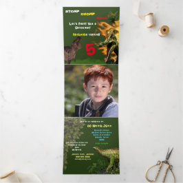 Dinosaurus brullen T-rex uitgestorven dieren jonge Drieluik Kaart