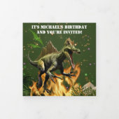 Dinosaurus brullen T-rex uitgestorven dieren jonge Drieluik Kaart (Cover)