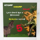 Dinosaurus brullen T-rex uitgestorven dieren jonge Drieluik Kaart (Binnenzijde eerst)