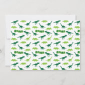 Dinosaurus brullen verjaardag uitnodiging (Achterkant)