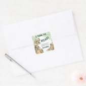 Dinosaurus brullen verjaardagsfeestje dank u vierkante sticker (Envelop)