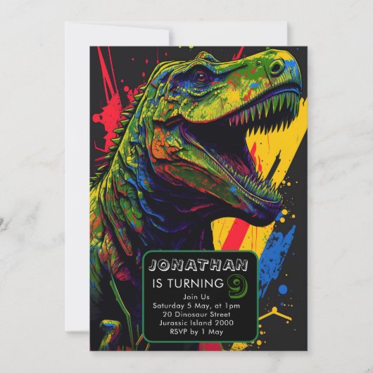 Dinosaurus brult goede tijd vooruit kaart (Voorkant)