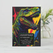 Dinosaurus brult goede tijd vooruit kaart (Staand voorkant)