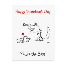 Dinosaurus brult, Happy Valentijn' Day, Post Kaart