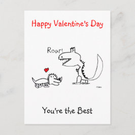 Dinosaurus brult, Happy Valentijn' Day, Post Kaart