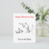 Dinosaurus brult, Happy Valentijn' Day, Post Kaart (Staand voorkant)