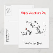 Dinosaurus brult, Happy Valentijn' Day, Post Kaart (Voorkant / Achterkant)