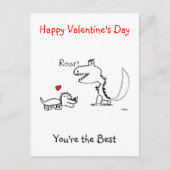 Dinosaurus brult, Happy Valentijn' Day, Post Kaart (Voorkant)