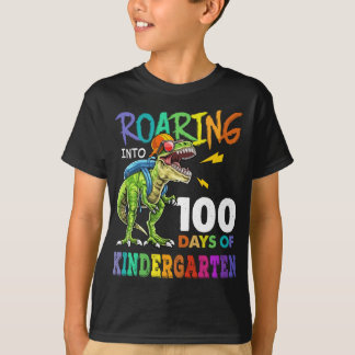 Dinosaurus brult in 100 dagen kleuterschool t-shirt