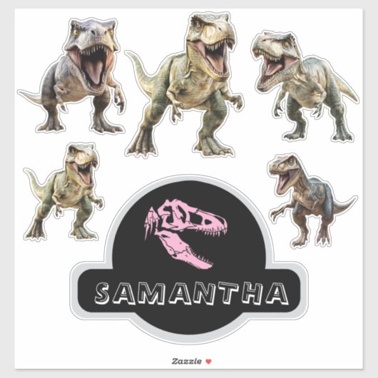 Dinosaurus brult van opwinding sticker (Vel)