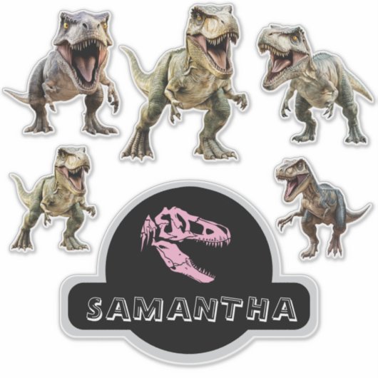 Dinosaurus brult van opwinding sticker (Voorkant)