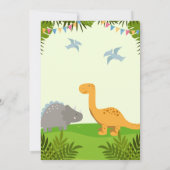Dinosaurus Caké Verjaardagsfeestje Kaart (Achterkant)