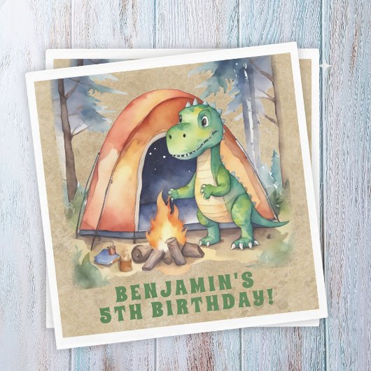 Dinosaurus Campout Verjaardagsfeest Servet