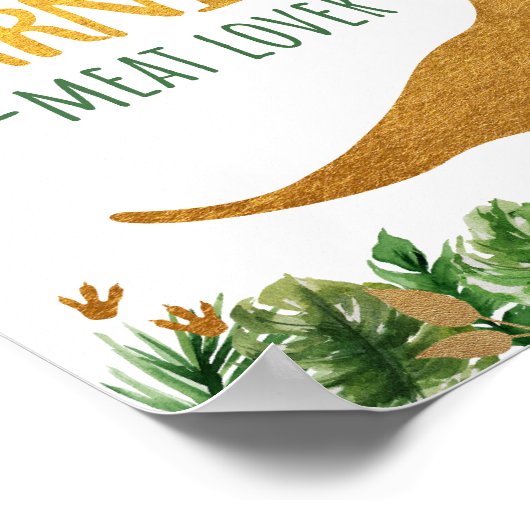 Dinosaurus Carnivoren Verjaardag Eet Sign Poster (Hoek)