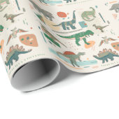 Dinosaurus cartoon: illustratieset. cadeaupapier (Rol Hoek)