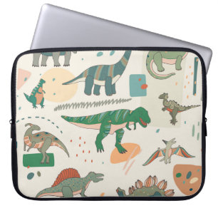 Dinosaurus cartoon:  illustratieset. laptop sleeve