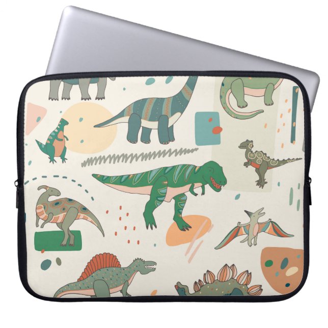 Dinosaurus cartoon:  illustratieset. laptop sleeve (Voorkant)