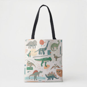Dinosaurus cartoon: illustratieset. tote bag