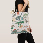 Dinosaurus cartoon: illustratieset. tote bag (Dichtbij)