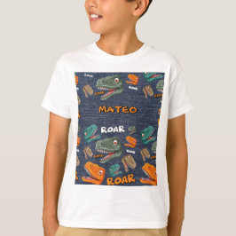 Dinosaurus Cartoonpatroon voor Kinderen T-shirt