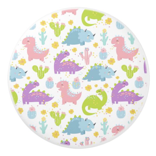 Dinosaurus Ceramic Pull Keramische Knop (Voorkant)