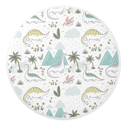 Dinosaurus Ceramic Pull Keramische Knop (Voorkant)