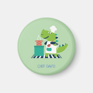Dinosaurus chef badge magneet