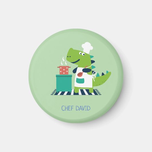 Dinosaurus chef badge magneet (Voorkant)
