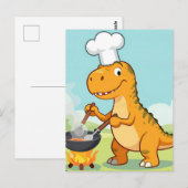 Dinosaurus Chef Koken Grappig Briefkaart (Voorkant / Achterkant)