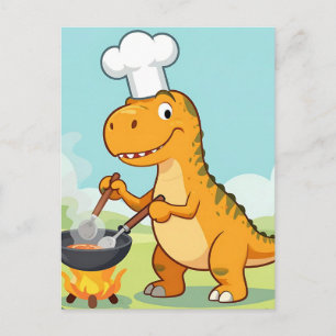 Dinosaurus Chef Koken Grappig Briefkaart