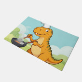 Dinosaurus Chef Koken Grappig Deurmat (Schuin)