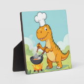 Dinosaurus Chef Koken Grappig Fotoplaat (Voorkant)