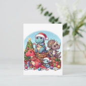 Dinosaurus Christmas Briefkaart (Staand voorkant)