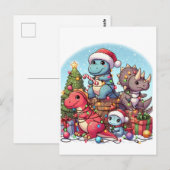 Dinosaurus Christmas Briefkaart (Voorkant / Achterkant)