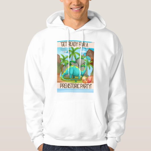 DINOSAURUS CITAAT CARTOON HOODIE (Voorkant)