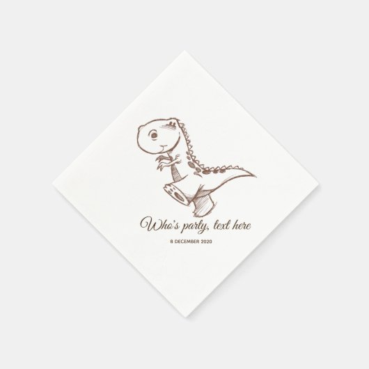 dinosaurus, Cocktail Paper Napkins Servet (Hoek)
