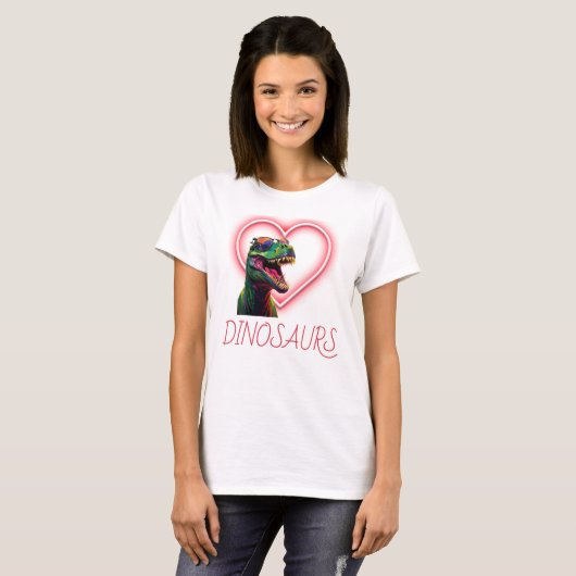 Dinosaurus Cool Love Dinosaurussen T-shirt (Voorkant volledig)