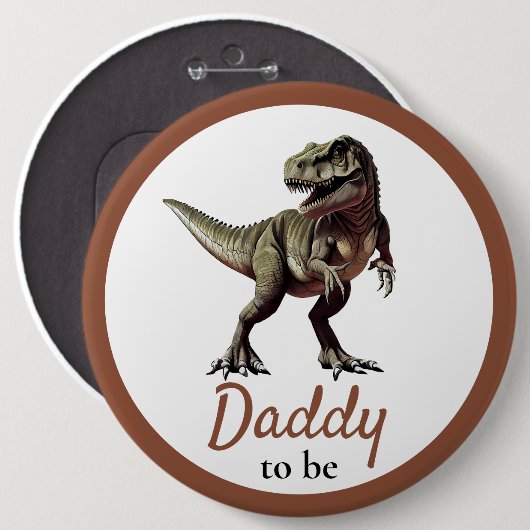 Dinosaurus Daddy Baby shower Ronde Button 6,0 Cm (Voorkant /achterkant)