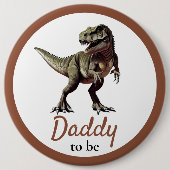 Dinosaurus Daddy Baby shower Ronde Button 6,0 Cm (Voorkant)