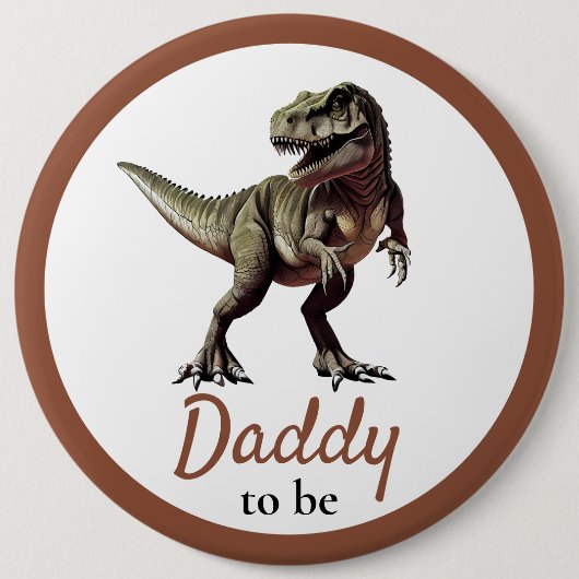 Dinosaurus Daddy Baby shower Ronde Button 6,0 Cm (Voorkant)
