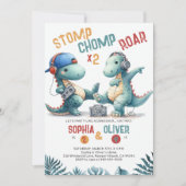 Dinosaurus Dance Party Grappige Gezamenlijke Verja Kaart (Voorkant)