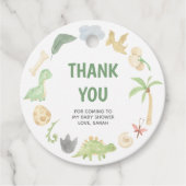Dinosaurus Dank u Baby shower Genderneutraal Bedankjes Labels (Voorkant)