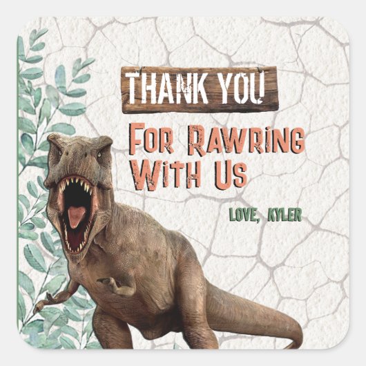 Dinosaurus Dank u Stickers (Voorkant)