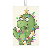 Dinosaurus danst op zijn favoriete kerstzoon luchtverfrisser (Achterkant)