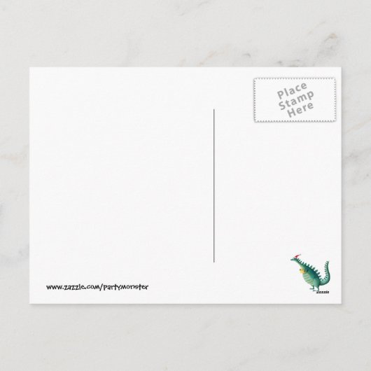 Dinosaurus - de Helper van de Kerstman Feestdagenkaart (Achterkant)