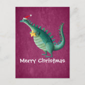 Dinosaurus - de Helper van de Kerstman Feestdagenkaart (Voorkant)